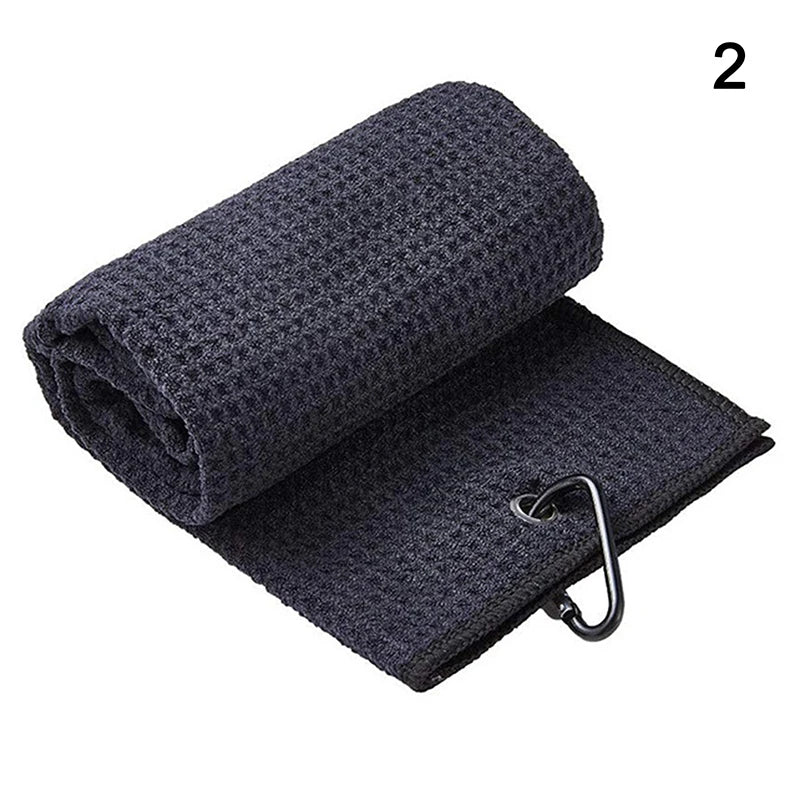 30x50cm Golf Towel With Hook 4Color Microfiber Fabric For Golf lover Accessories