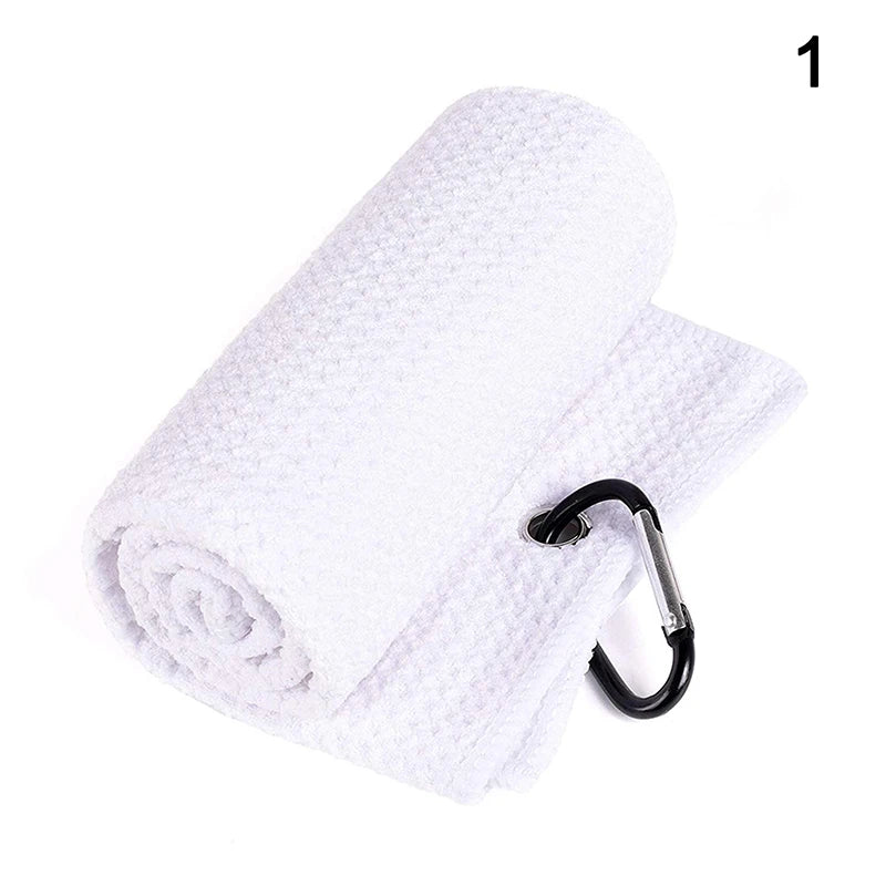 30x50cm Golf Towel With Hook 4Color Microfiber Fabric For Golf lover Accessories