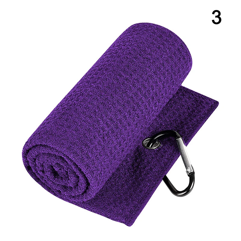 30x50cm Golf Towel With Hook 4Color Microfiber Fabric For Golf lover Accessories