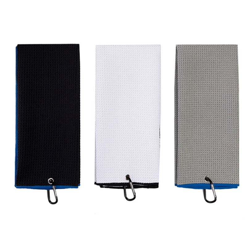 30x50cm Golf Towel With Hook 4Color Microfiber Fabric For Golf lover Accessories