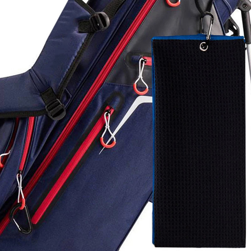 30x50cm Golf Towel With Hook 4Color Microfiber Fabric For Golf lover Accessories