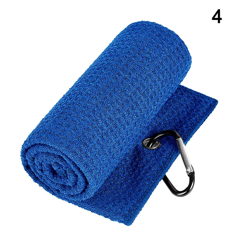 30x50cm Golf Towel With Hook 4Color Microfiber Fabric For Golf lover Accessories