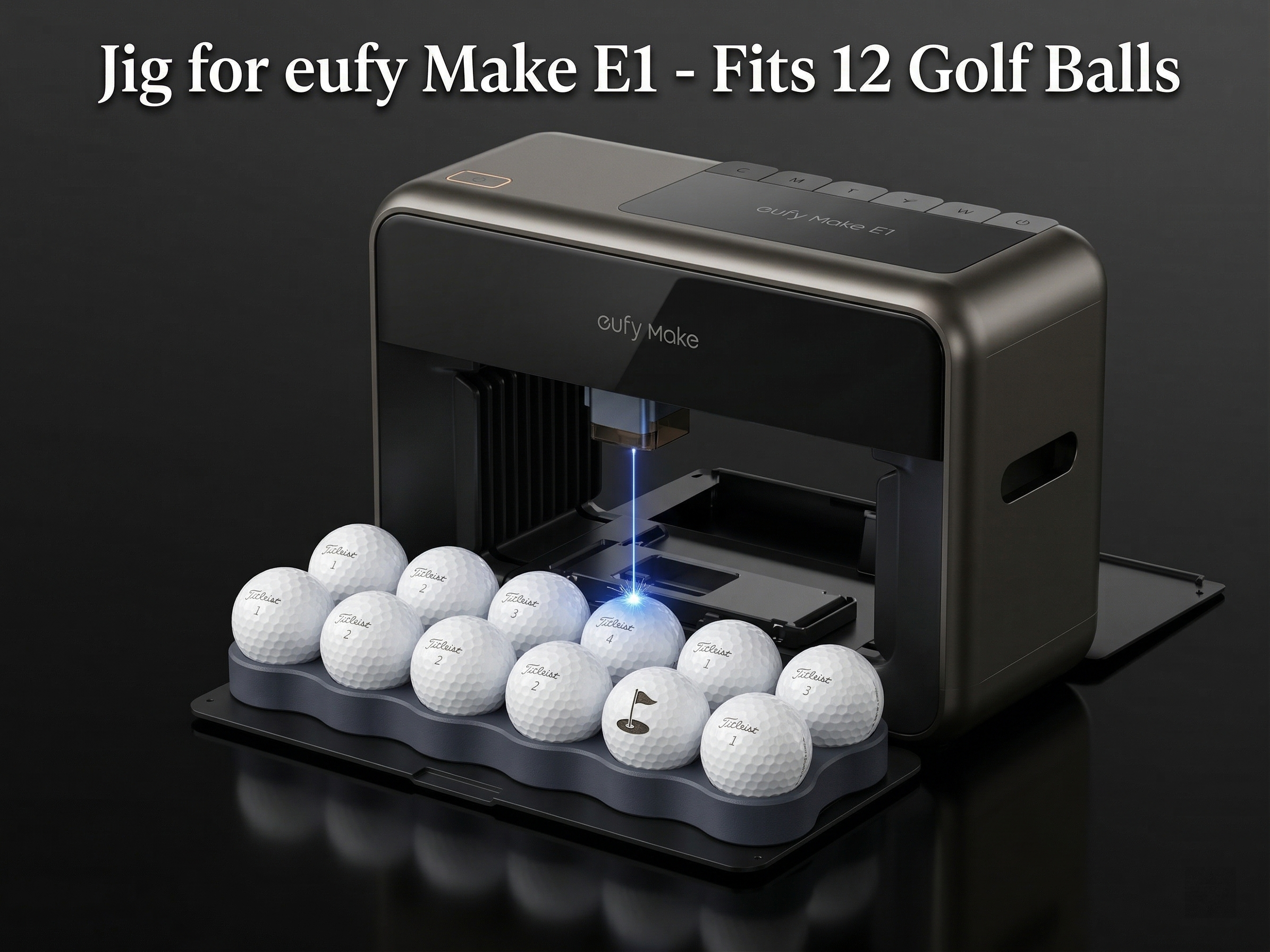 Eufy Make E1 UV Printer Golf Ball \ Ping Pong Ball Jig