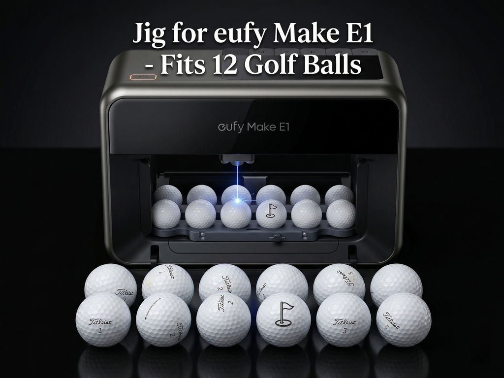 Eufy Make E1 UV Printer Golf Ball \ Ping Pong Ball Jig