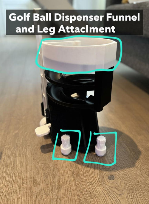Funnel & Leg Attachment for Golf Ball Dispenser